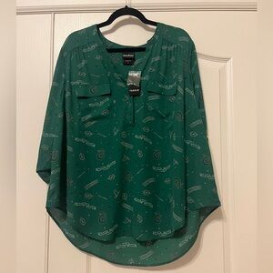 NWT Torrid Sz 2x Harry Potter Slytherin Harper Blouse